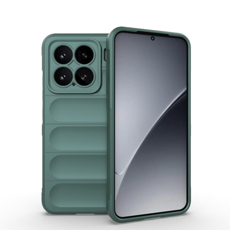 

For Xiaomi 15 5G Magic Shield TPU + Flannel Phone Case(Dark Green)