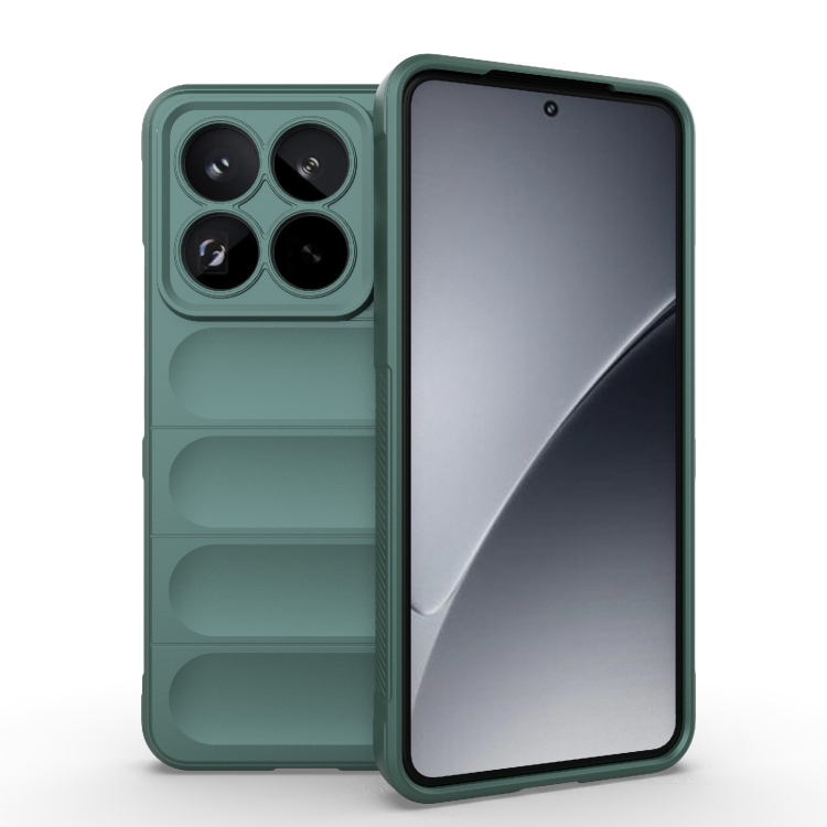 

For Xiaomi 15 Pro 5G Magic Shield TPU + Flannel Phone Case(Dark Green)