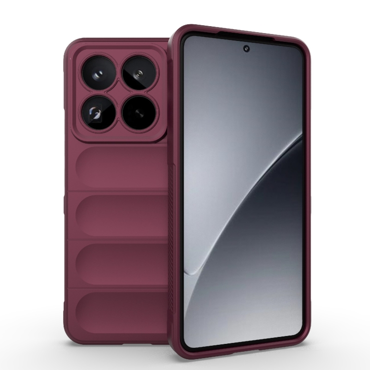 

For Xiaomi 15 Pro 5G Magic Shield TPU + Flannel Phone Case(Wine Red)