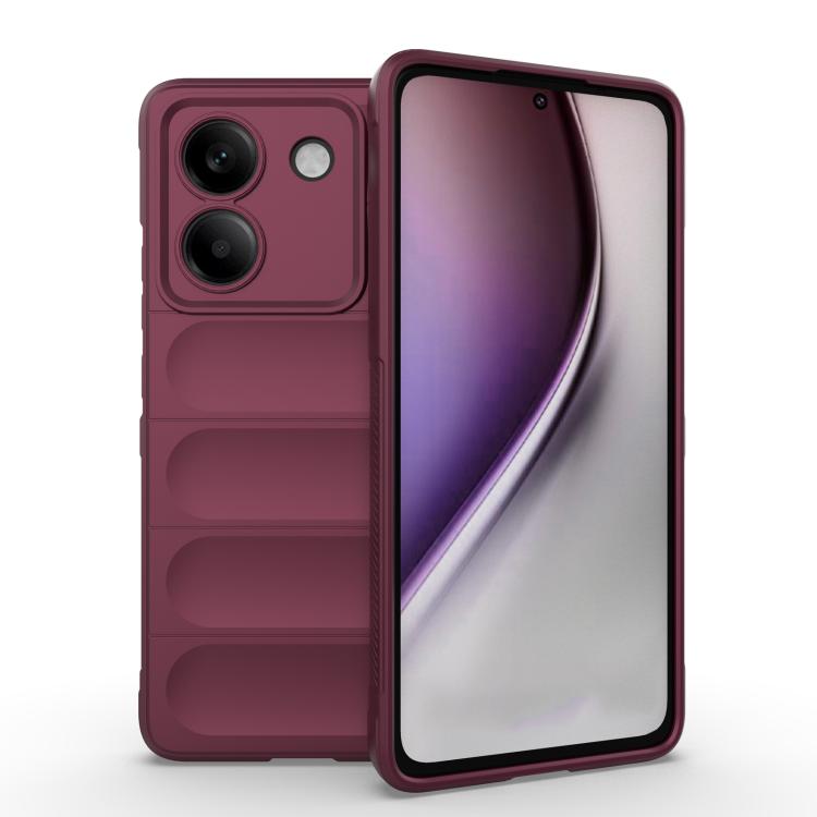 

For Xiaomi Poco M7 Pro 5G Magic Shield TPU + Flannel Phone Case(Wine Red)