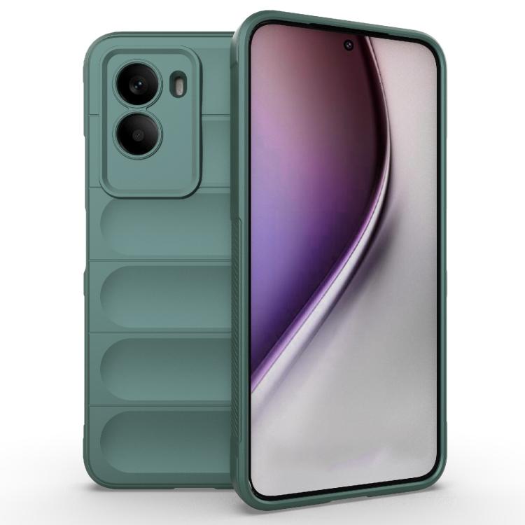 

For Xiaomi Poco M7 4G 169mm Magic Shield TPU + Flannel Phone Case(Dark Green)