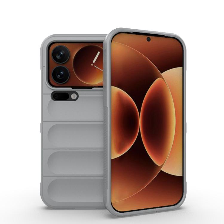 

For Xiaomi 17 Pro Magic Shield TPU + Flannel Phone Case(Grey)