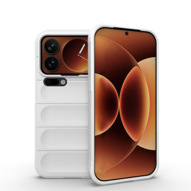 

For Xiaomi 17 Pro Magic Shield TPU + Flannel Phone Case(White)