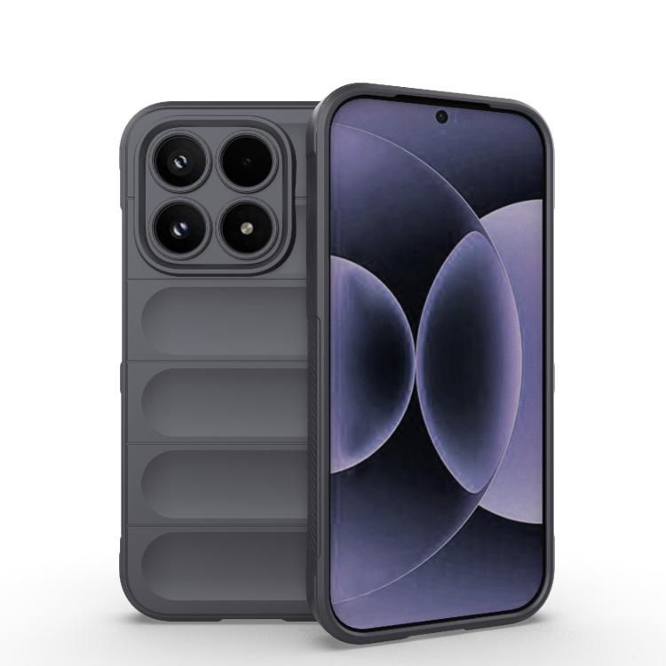 

For Xiaomi 17 Magic Shield TPU + Flannel Phone Case(Dark Grey)