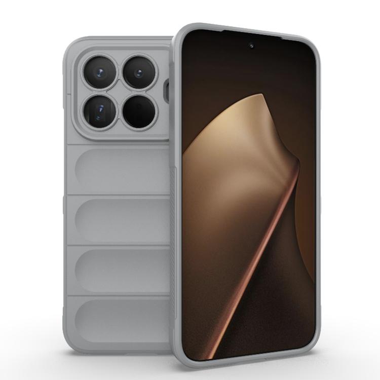 

For Xiaomi 15T Pro 5G Global Magic Shield TPU + Flannel Phone Case(Grey)