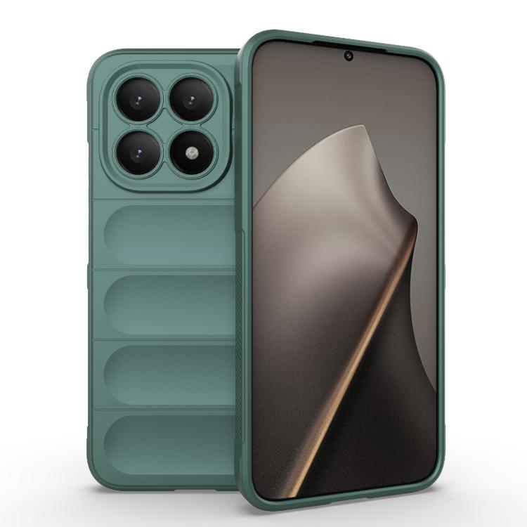 

For Xiaomi 15T 5G Global Magic Shield TPU + Flannel Phone Case(Dark Green)