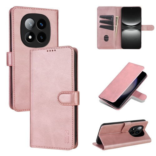 

For Redmi Note 14 Pro+ 5G AZNS Skin Feel Calf Texture Flip Leather Phone Case(Rose Gold)