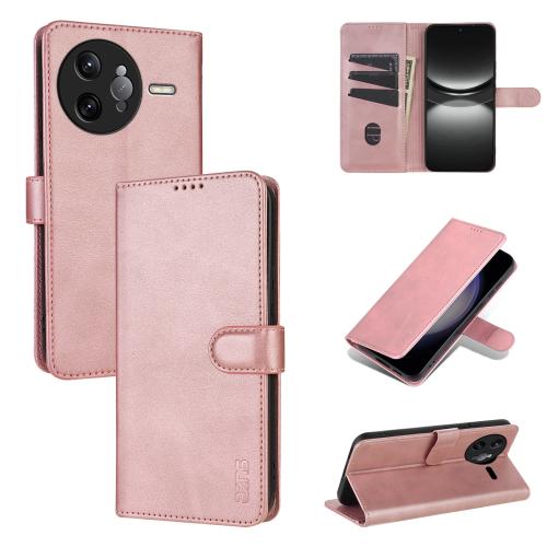 

For Redmi K80 Pro AZNS Skin Feel Calf Texture Flip Leather Phone Case(Rose Gold)