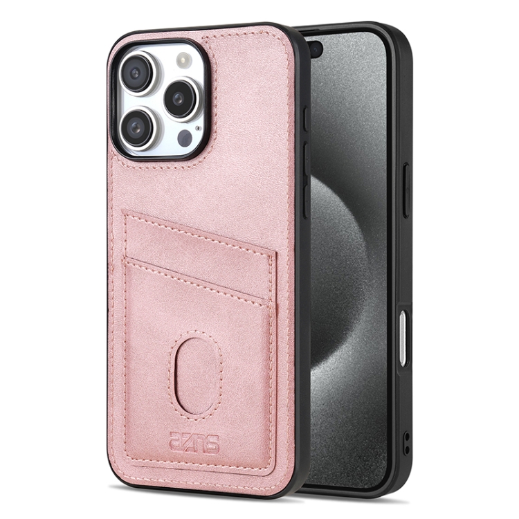 

For iPhone 16 Pro AZNS K1 Series Card Slot Business Phone Case(Pink)