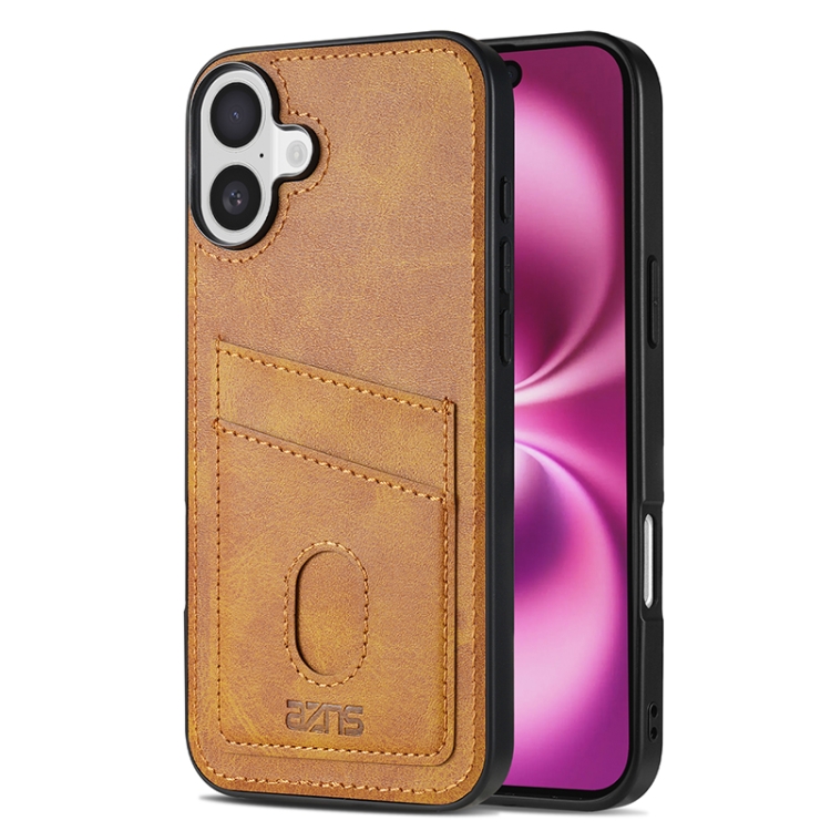 

For iPhone 16 Plus AZNS K1 Series Card Slot Business Phone Case(Yellow)