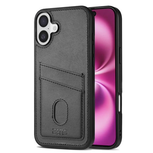 

For iPhone 16 AZNS K1 Series Card Slot Business Phone Case(Black)