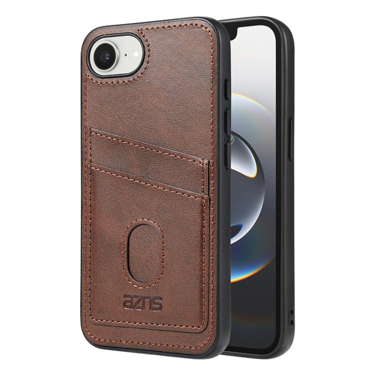 

For iPhone 16e AZNS K1 Series Card Slot Business Phone Case(Brown)
