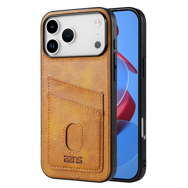 

For iPhone 17 Pro AZNS K1 Series Card Slot Business Phone Case(Yellow)