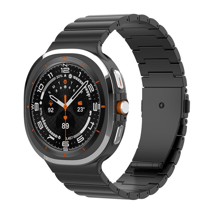

For Samsung Galaxy Watch8 / Watch8 Classic One Bead Flat Buckle Pure Titanium Watch Band(Black)