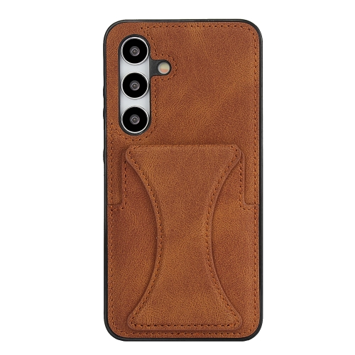 

For Samsung Galaxy S24 FE 5G Ultra-thin Shockproof Phone Protective Case with Holder(Brown)