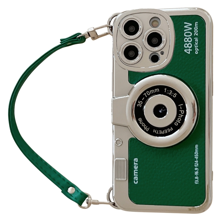 

For iPhone 15 Pro Camera Style Phone Case(Green)