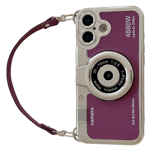 

For iPhone 16 Camera Style Phone Case(Purple)