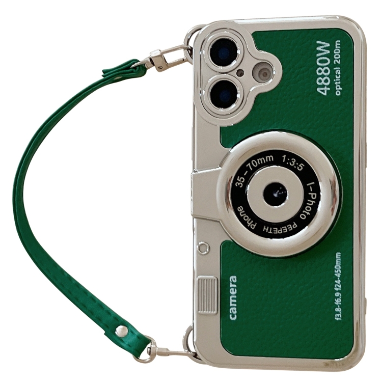 

For iPhone 16 Camera Style Phone Case(Green)