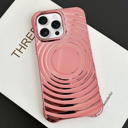 

For iPhone 11 Pro Max Electroplating Wave MagSafe Phone Case(Pink)