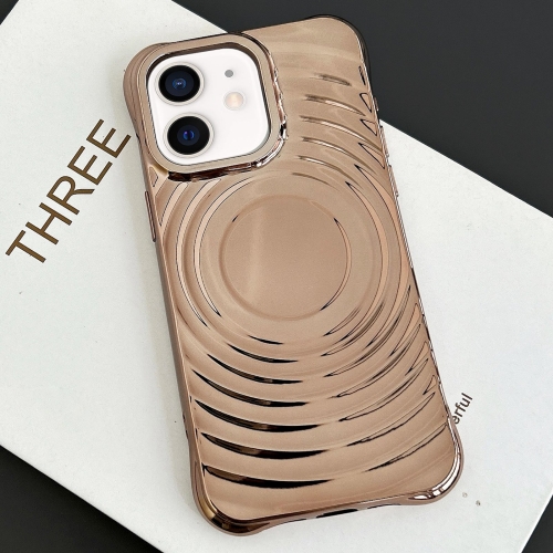 

For iPhone 11 Electroplating Wave MagSafe Phone Case(Gold)