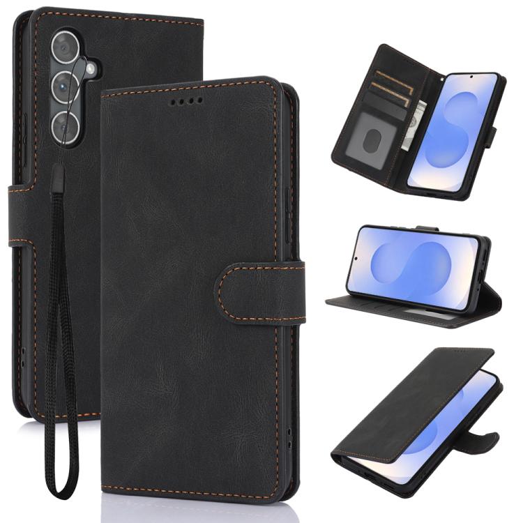 

For Samsung Galaxy S26 Pro 5G Fantasy Skin-feel Calfskin Texture Leather Phone Case(Black)