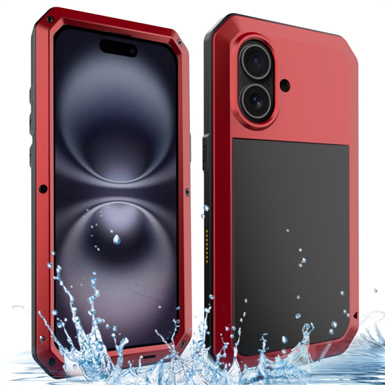

For iPhone 16 Shockproof IP54 Life Waterproof Phone Case(Red)