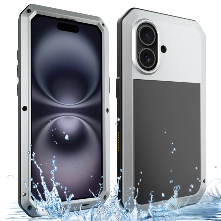 

For iPhone 16 Shockproof IP54 Life Waterproof Phone Case(Silver)