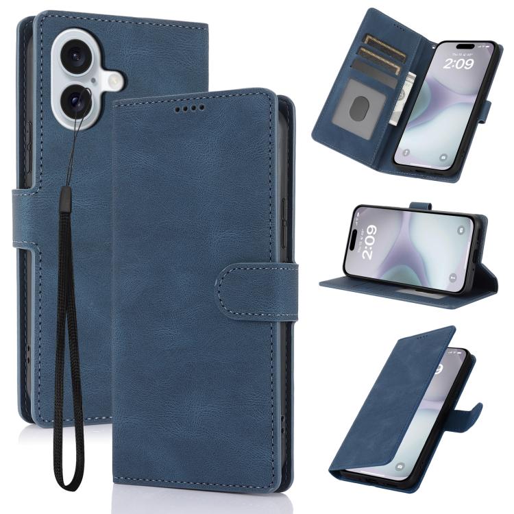 

For iPhone 17 Fantasy Skin-feel Calfskin Texture Leather Phone Case(Blue)