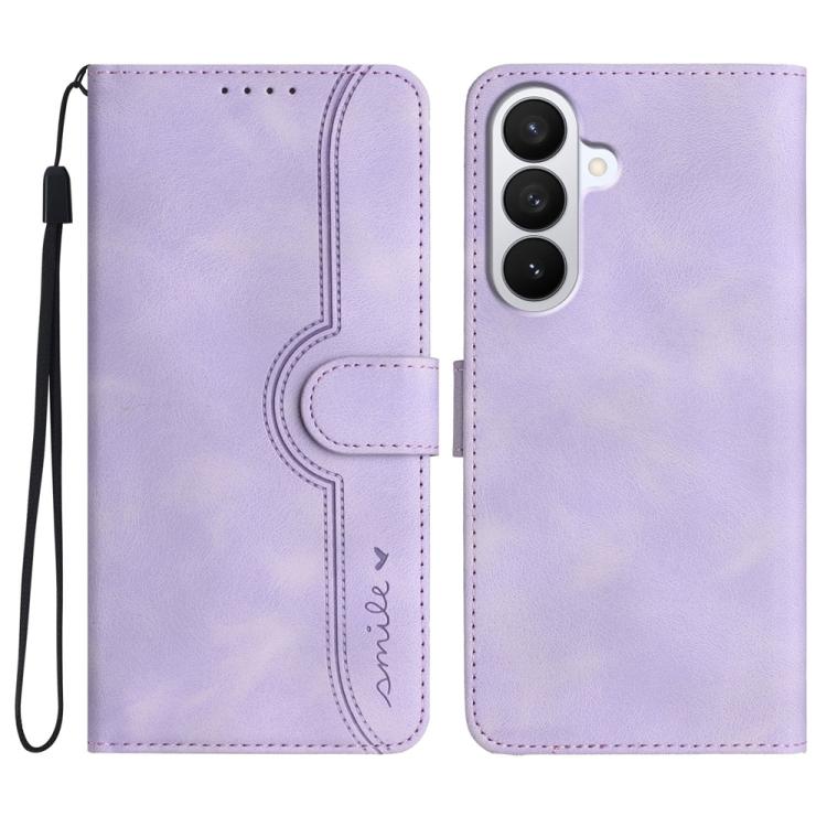 

For Samsung Galaxy S26 Pro 5G Heart Pattern Skin Feel Leather Phone Case(Purple)