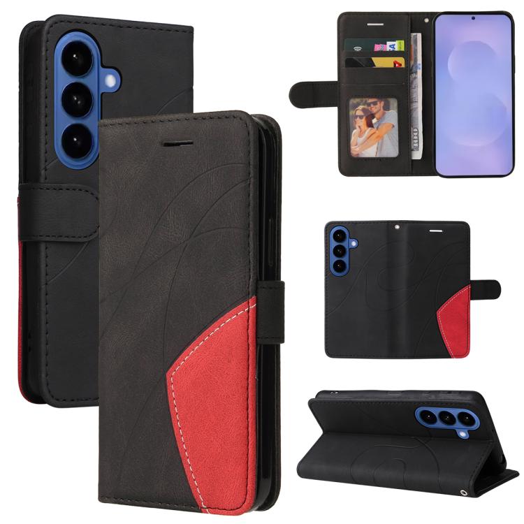 

For Samsung Galaxy S26 Pro 5G Dual-color Splicing Flip Leather Phone Case(Black)