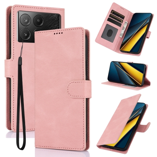 

For Xiaomi Poco X6 Pro 5G Fantasy Skin-feel Calfskin Texture Leather Phone Case(Pink)