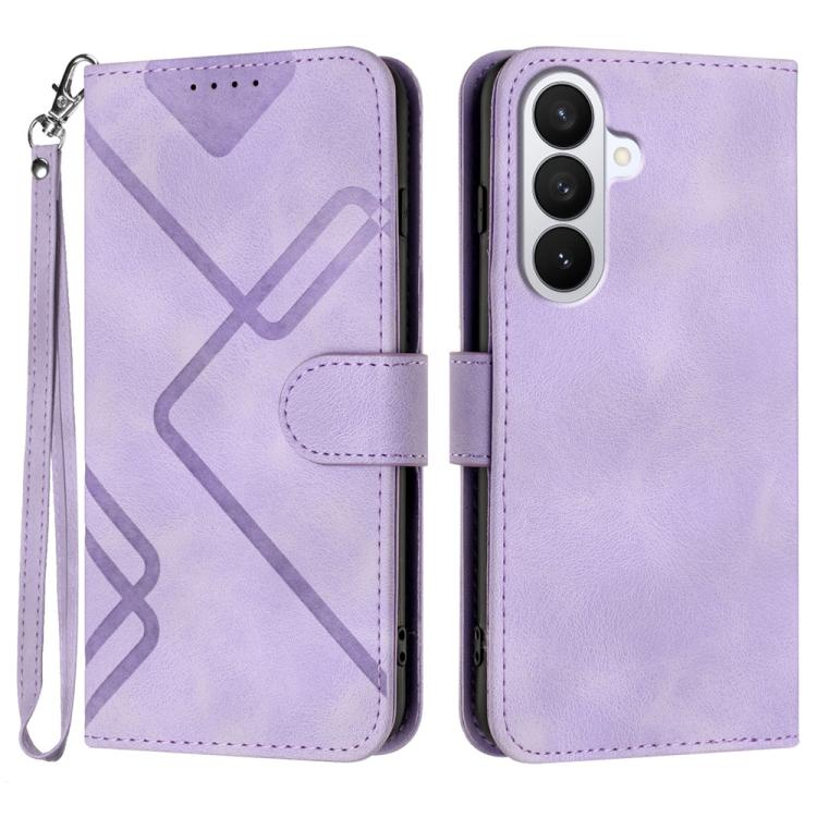 

For Samsung Galaxy S26 Pro 5G Line Pattern Skin Feel Leather Phone Case(Light Purple)
