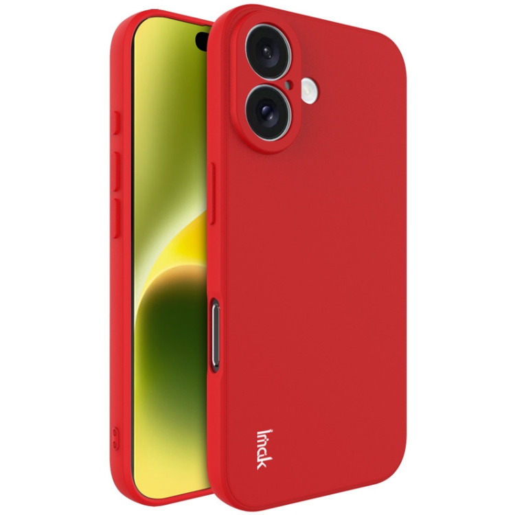 

For iPhone 16 imak UC-4 Series Straight Edge TPU Phone Case(Red)