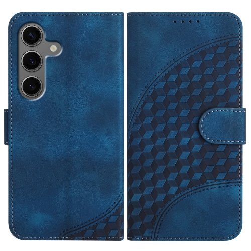 

For Samsung Galaxy S25+ 5G YX0060 Elephant Head Embossed Phone Leather Case with Lanyard(Royal Blue)