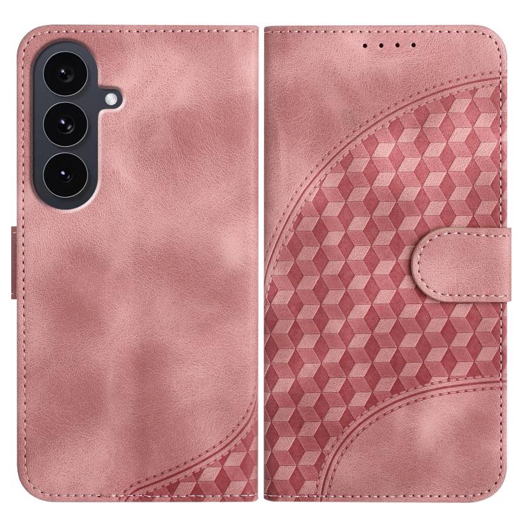 

For Samsung Galaxy S25 FE 5G Elephant Head Embossed Phone Leather Case with Lanyard(Pink)