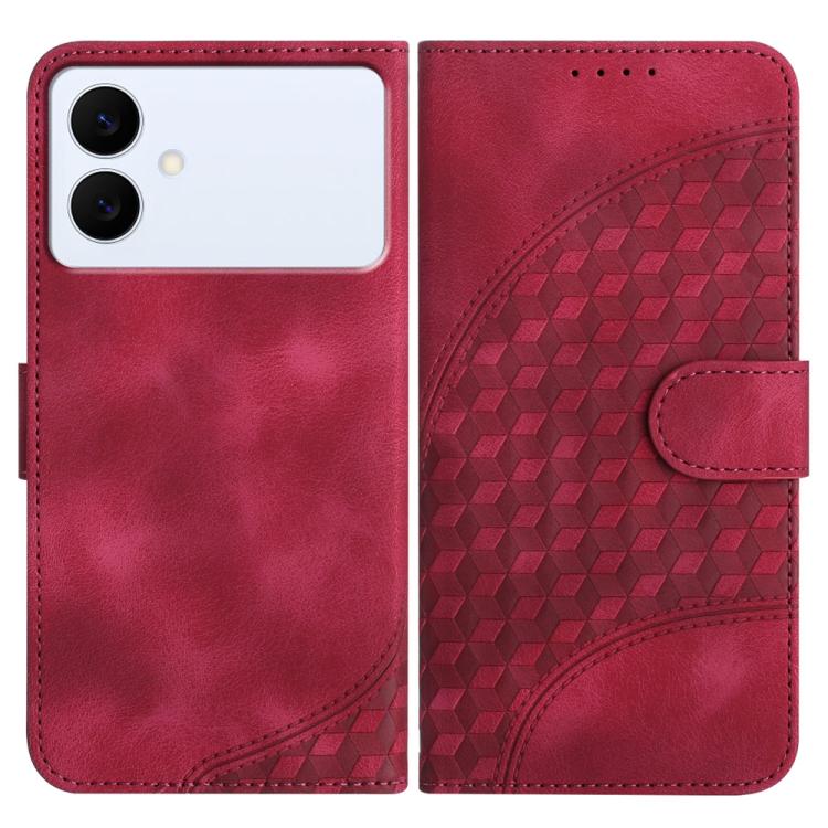 

For Samsung Galaxy S26 Edge 5G Elephant Head Embossed Phone Leather Case with Lanyard(Rose Red)