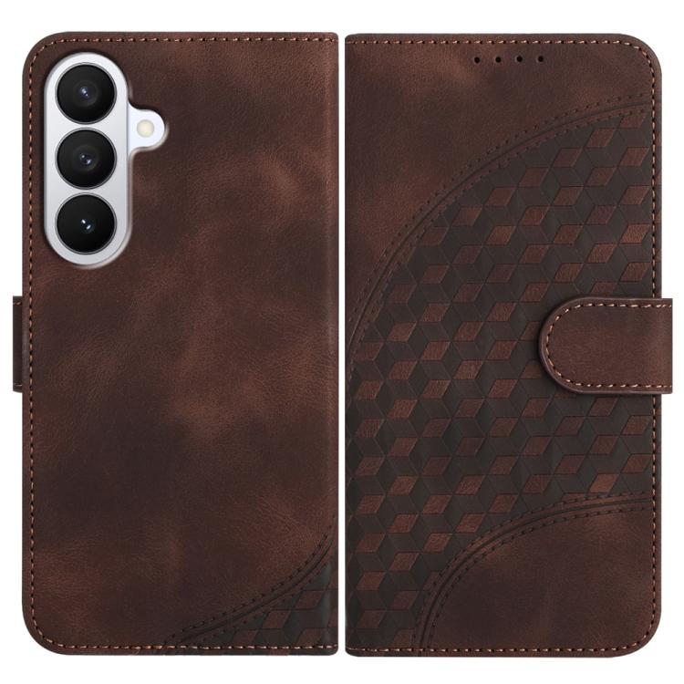 

For Samsung Galaxy S26 5G Elephant Head Embossed Phone Leather Case with Lanyard(Coffee)