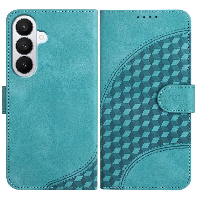 

For Samsung Galaxy S26 5G Elephant Head Embossed Phone Leather Case with Lanyard(Light Blue)