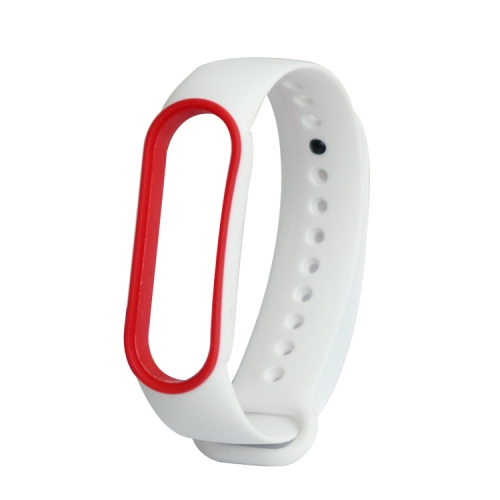 

For Xiaomi Mi Band 5 Two-color TPE Watch Band(White+Red)