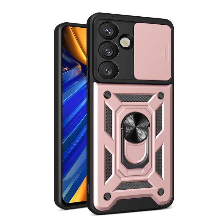

For Samsung Galaxy S25 5G Sliding Camera Cover Design TPU+PC Phone Case(Rose Gold)