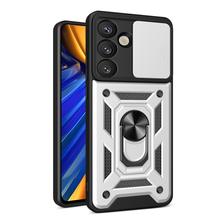 

For Samsung Galaxy S25 5G Sliding Camera Cover Design TPU+PC Phone Case(Silver)
