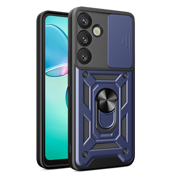 

For Samsung Galaxy S25+ 5G Sliding Camera Cover Design TPU+PC Phone Case(Blue)