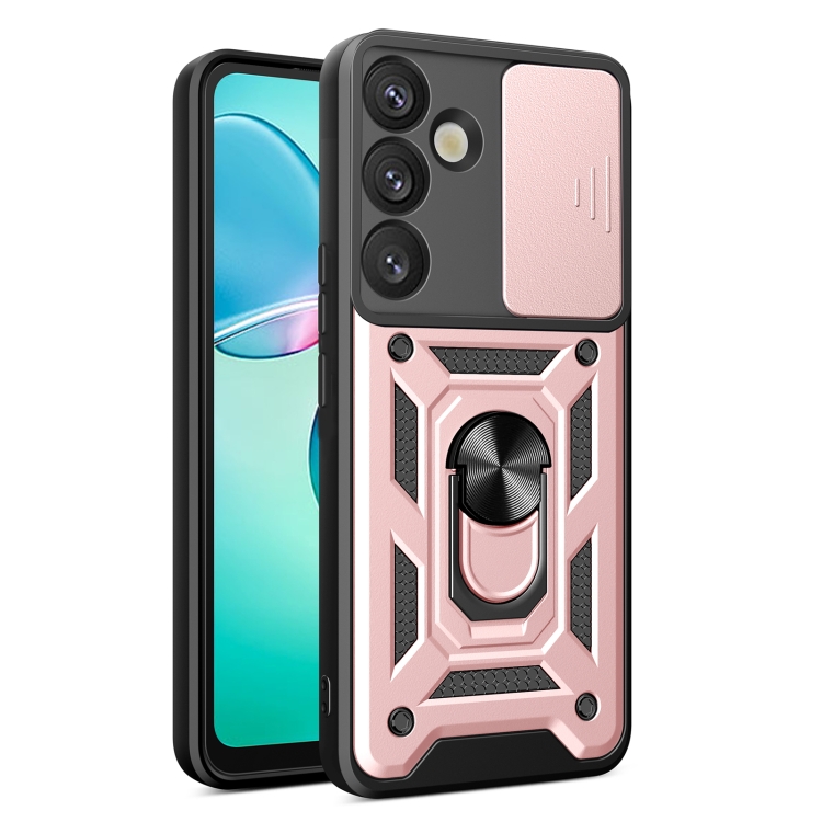 

For Samsung Galaxy S25+ 5G Sliding Camera Cover Design TPU+PC Phone Case(Rose Gold)