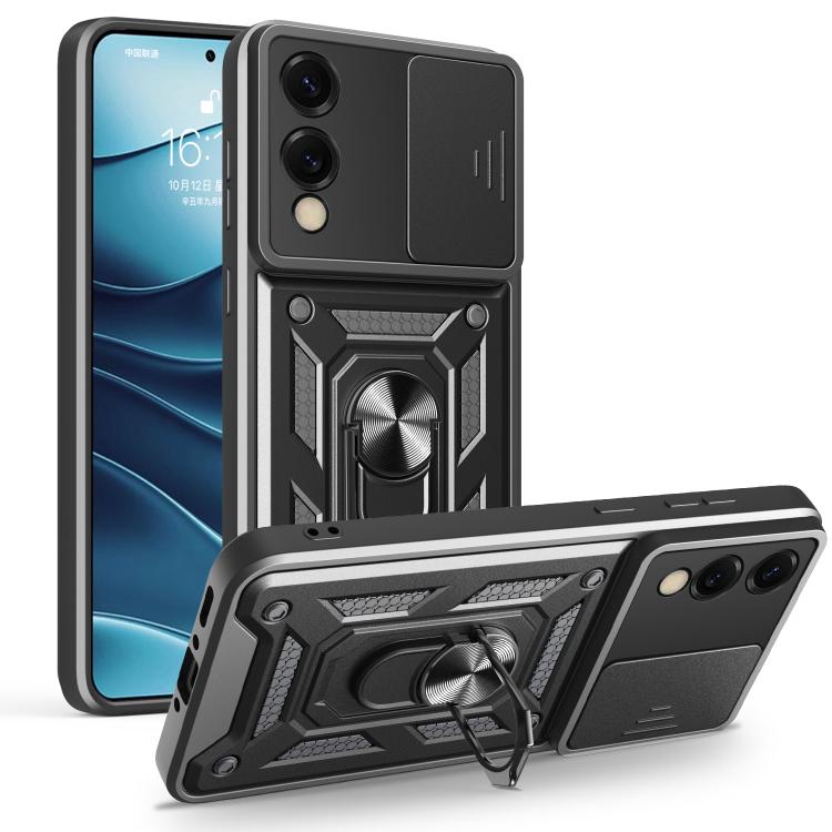 

For Samsung Galaxy S25 Edge 5G Sliding Camera Cover Design TPU+PC Phone Case(Black)