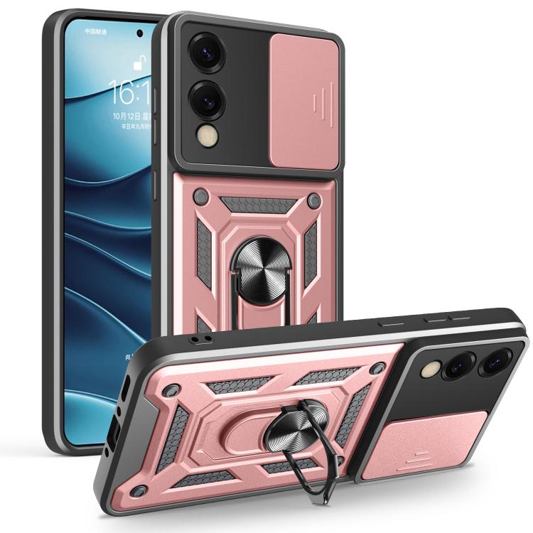 

For Samsung Galaxy S25 Edge 5G Sliding Camera Cover Design TPU+PC Phone Case(Rose Gold)