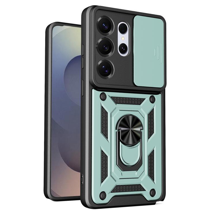 

For Samsung Galaxy S26 Ultra 5G Sliding Camera Cover Design TPU+PC Phone Case(Green)