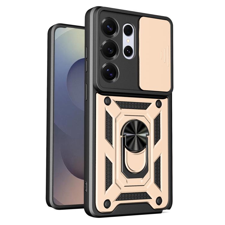 

For Samsung Galaxy S26 Ultra 5G Sliding Camera Cover Design TPU+PC Phone Case(Gold)