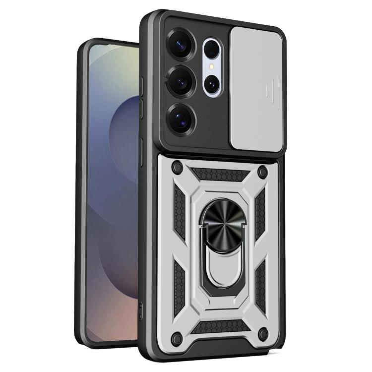 

For Samsung Galaxy S26 Ultra 5G Sliding Camera Cover Design TPU+PC Phone Case(Silver)