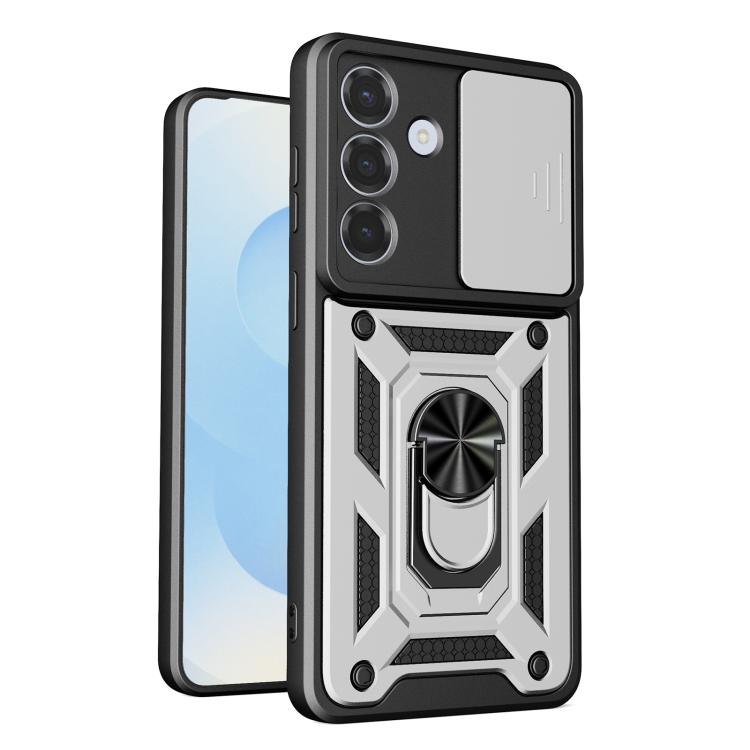 For Samsung Galaxy S26+ 5G Sliding Camera Cover Design TPU+PC Phone Case(Silver)