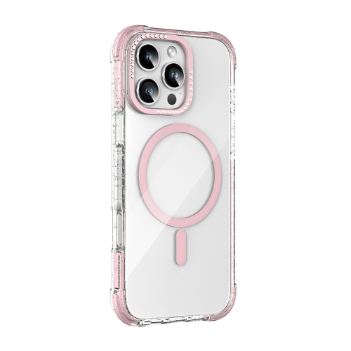 

For iPhone 16 Pro Mutural Blink Series Glitter Edge MagSafe Magnetic Phone Case(Pink)